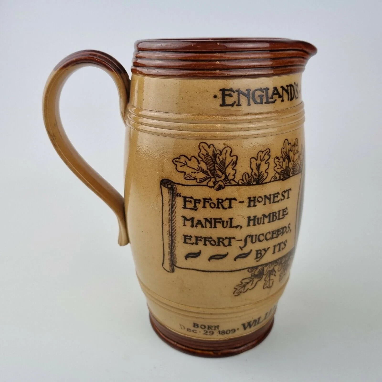 Antique Doulton Lambeth Stoneware Jug Commemorative William Gladstone