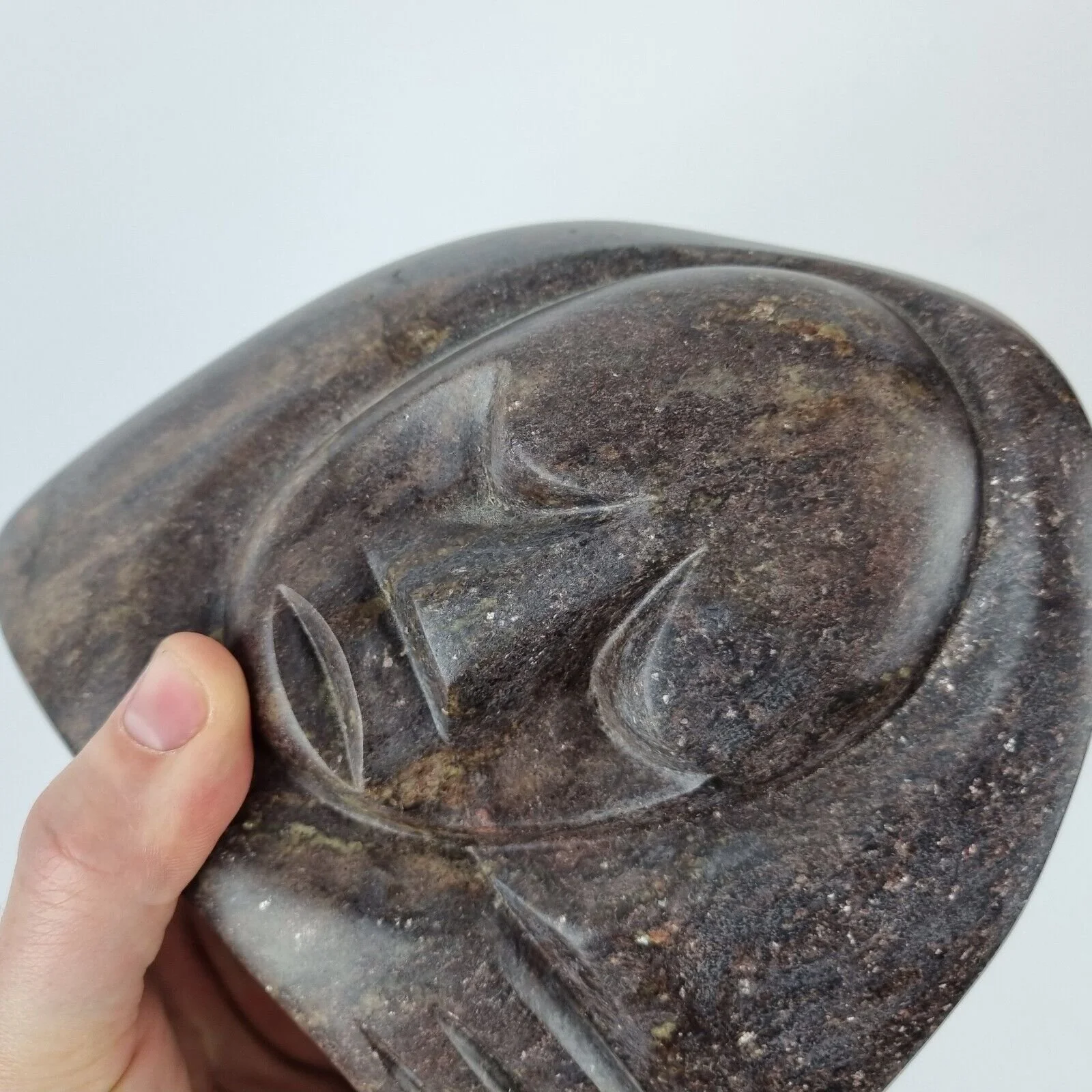 Richard Mteki Signed Zimbabwe Carved Stone Sculpture Head