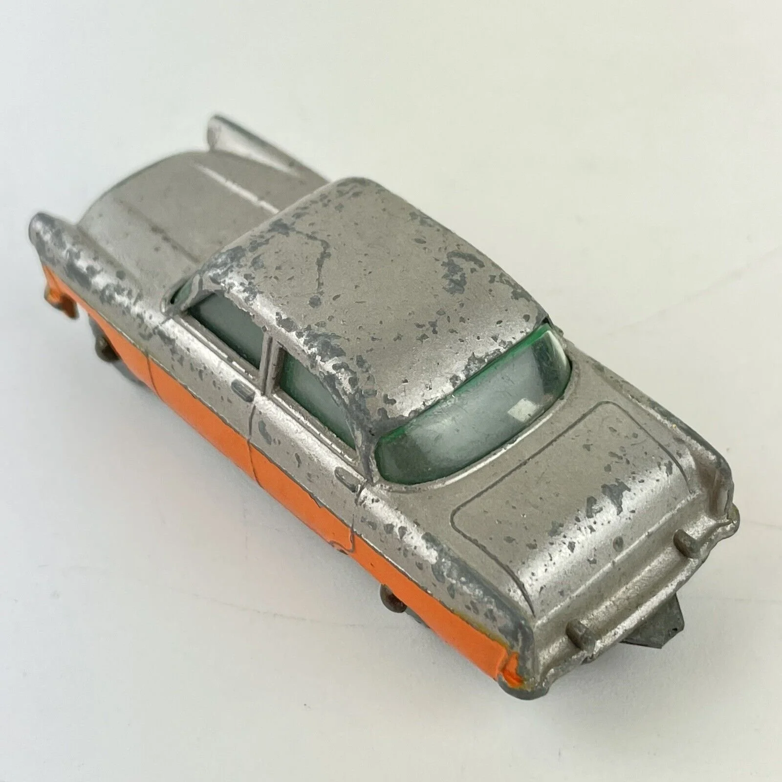 Vintage Matchbox No. 33 Ford Zodiac Orange & Silver Play