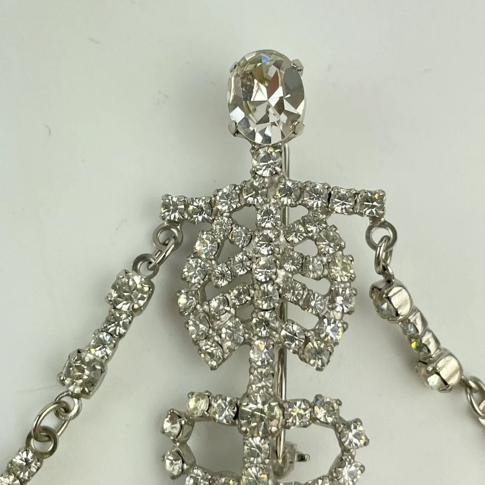 Vintage Butler Wilson Costume Jewellery Skeleton Brooch Paste