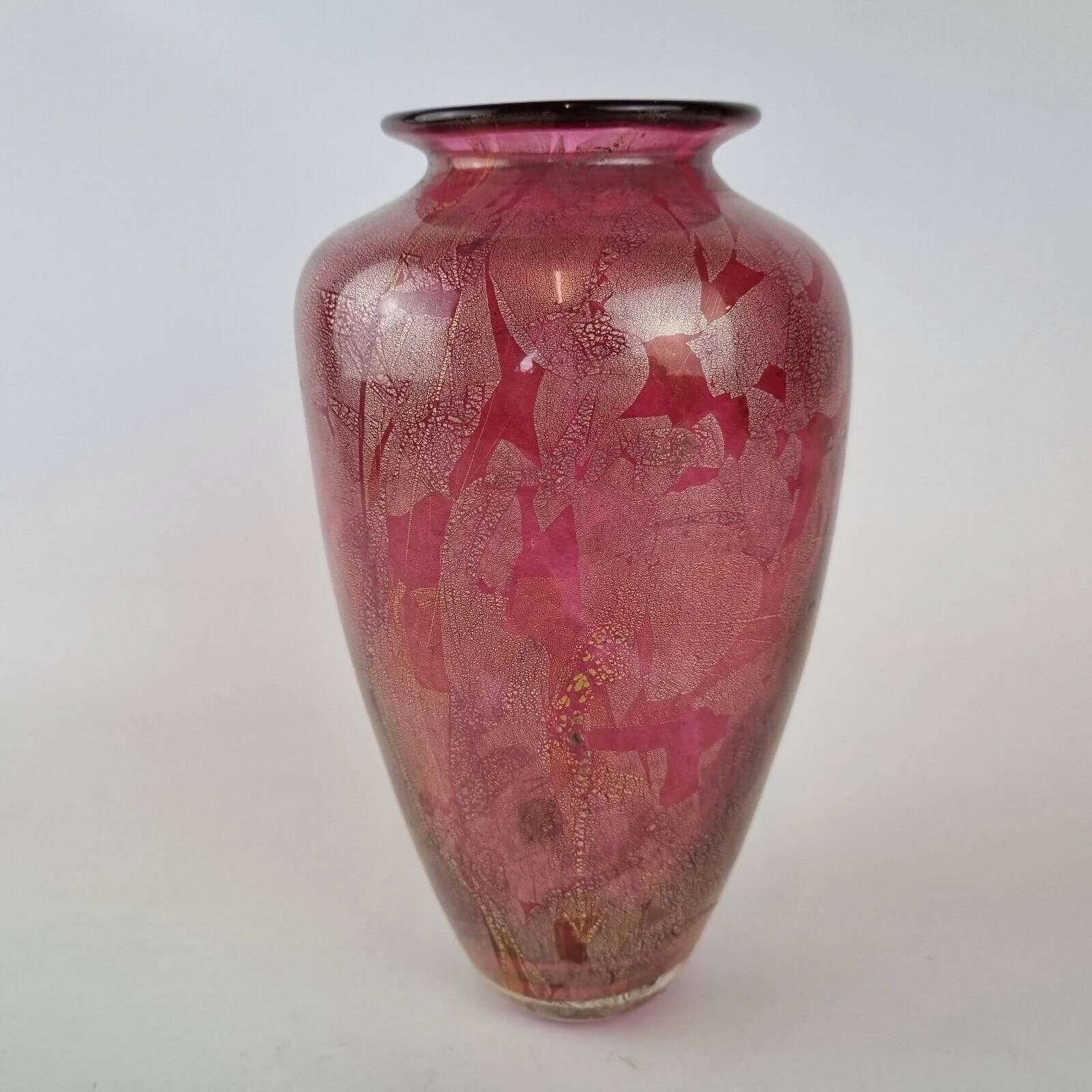 Isle Of Wight Studio Glass Vase Pink Azurene 20cm Michael