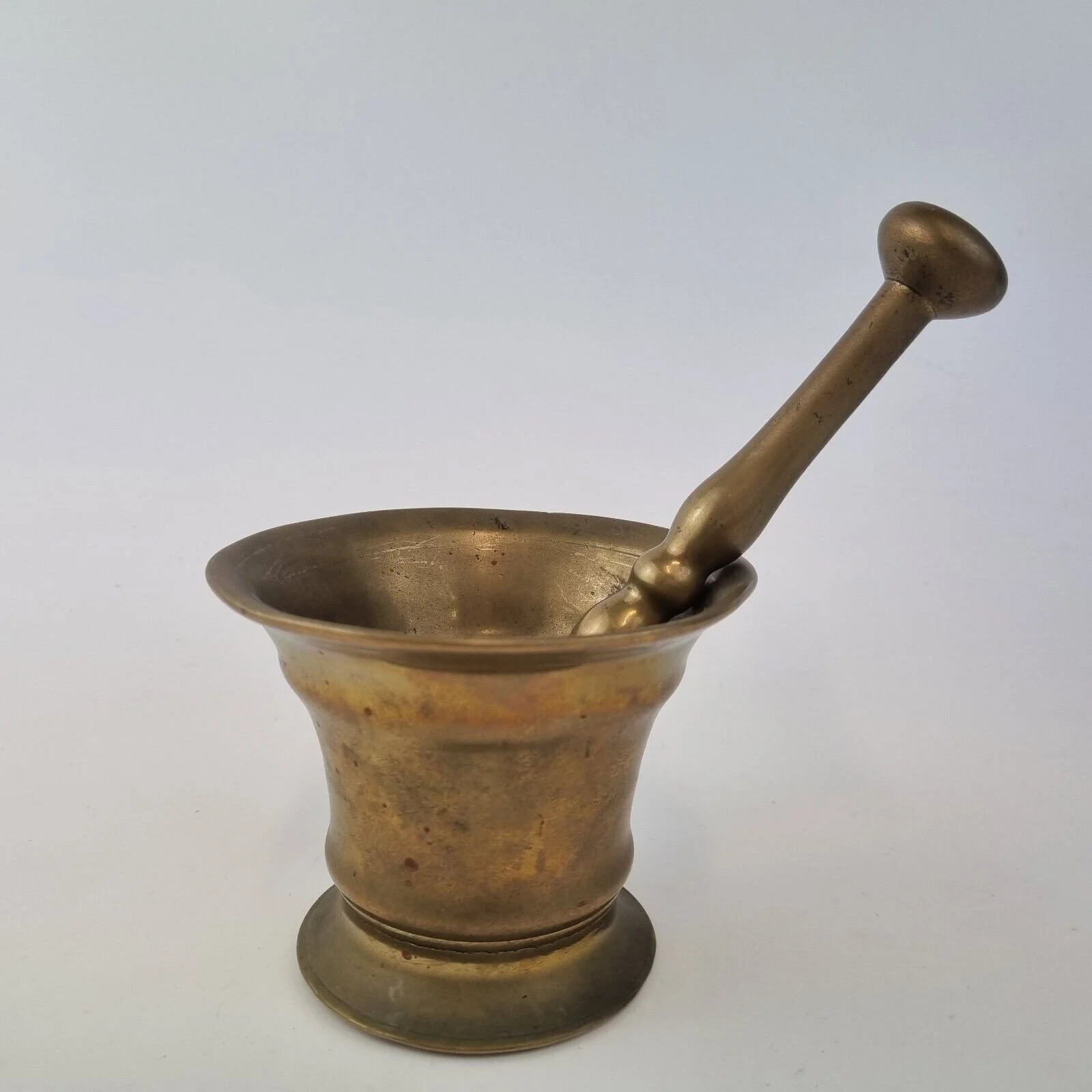 Antique 19th Century Brass Mortar And Pestle 11.4cm Diameter