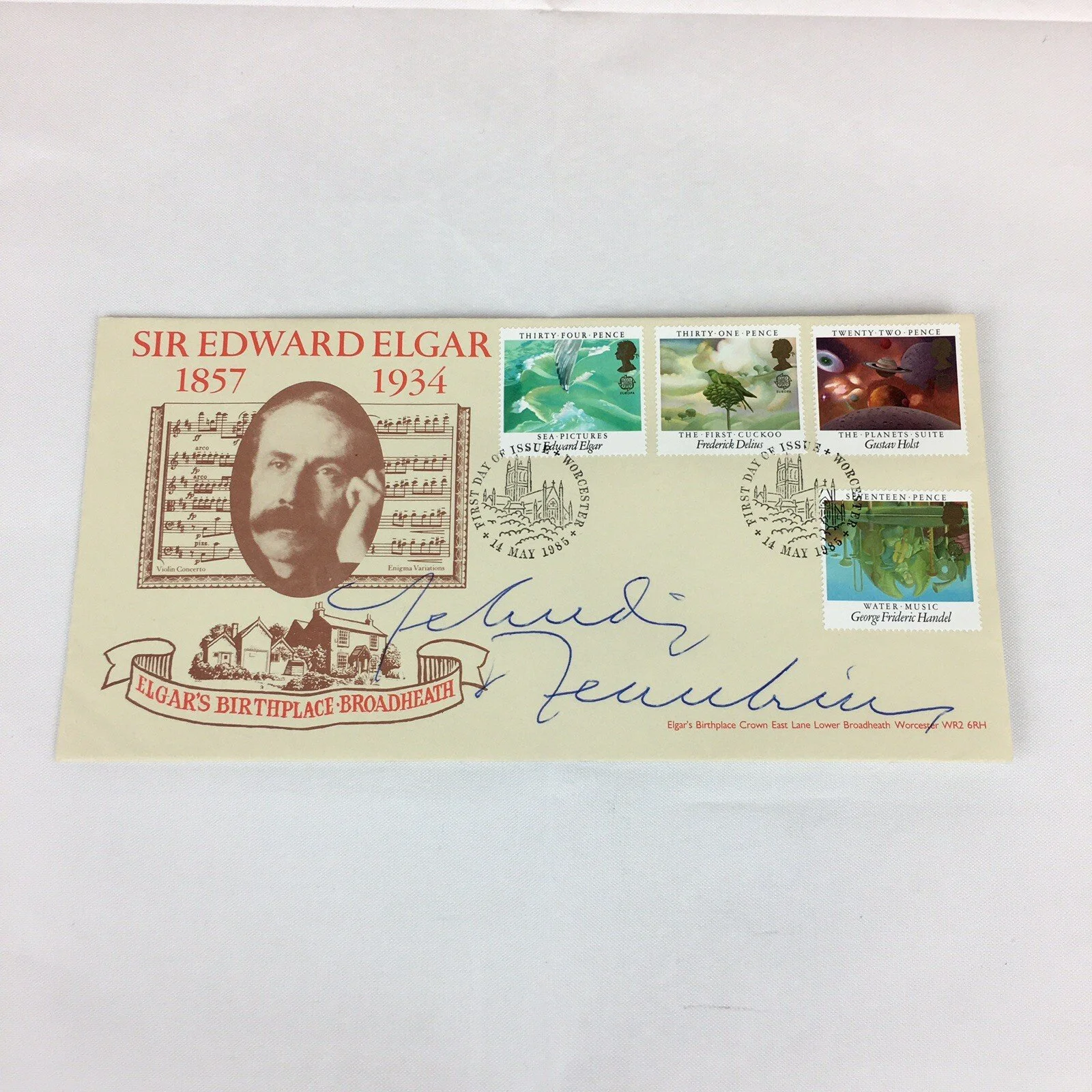 Yehudi Menuhin Signed First Day Cover Ltd Ed 500 1985