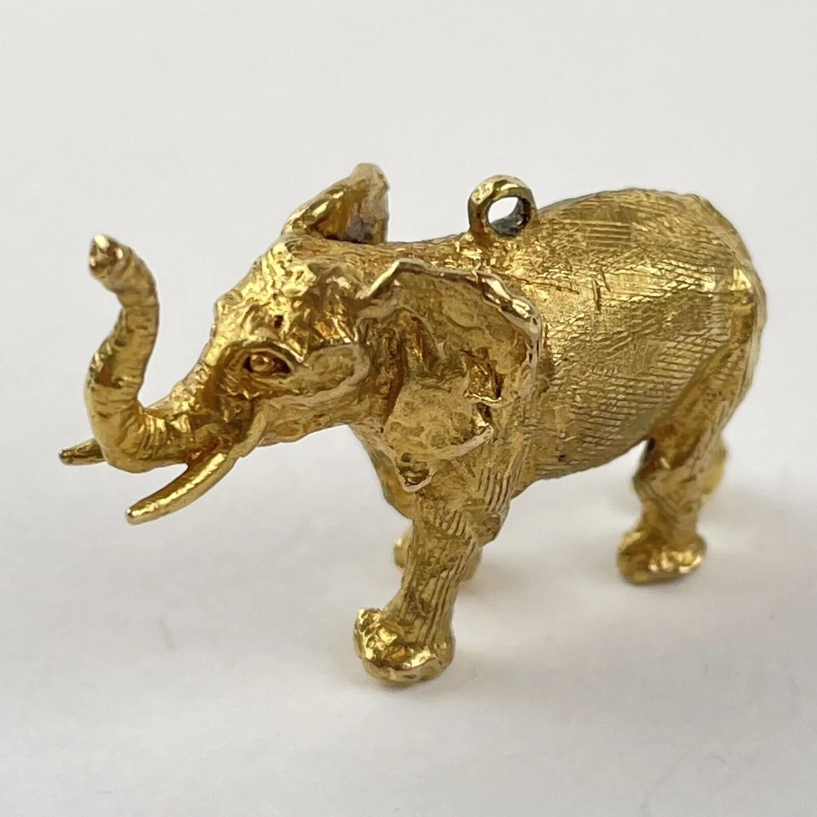 Finely Modelled 9ct Yellow Gold Elephant Charm Georg Jensen 3cm 12.1g