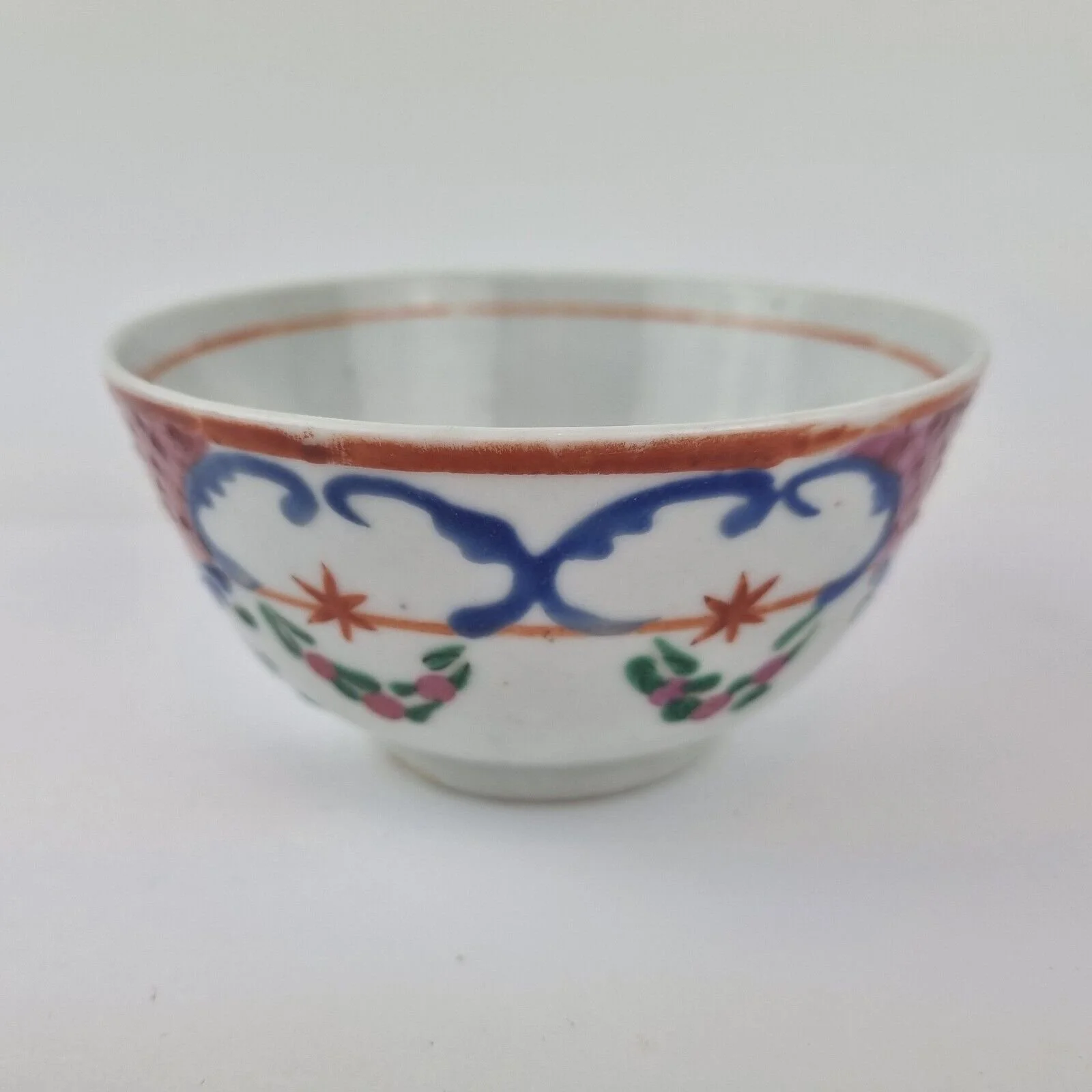 Antique 19th Century Chinese Famille Rose Bowl 11.4cm Diameter