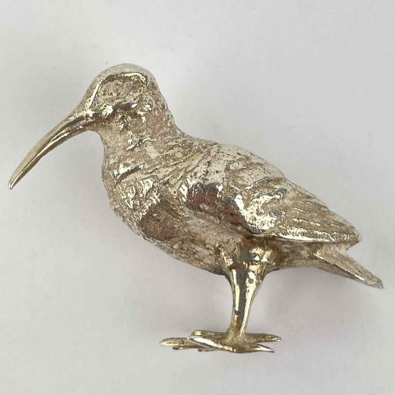 Vintage Solid Silver Snipe Figure 1968 Edward Barnard 3.8cm 23g