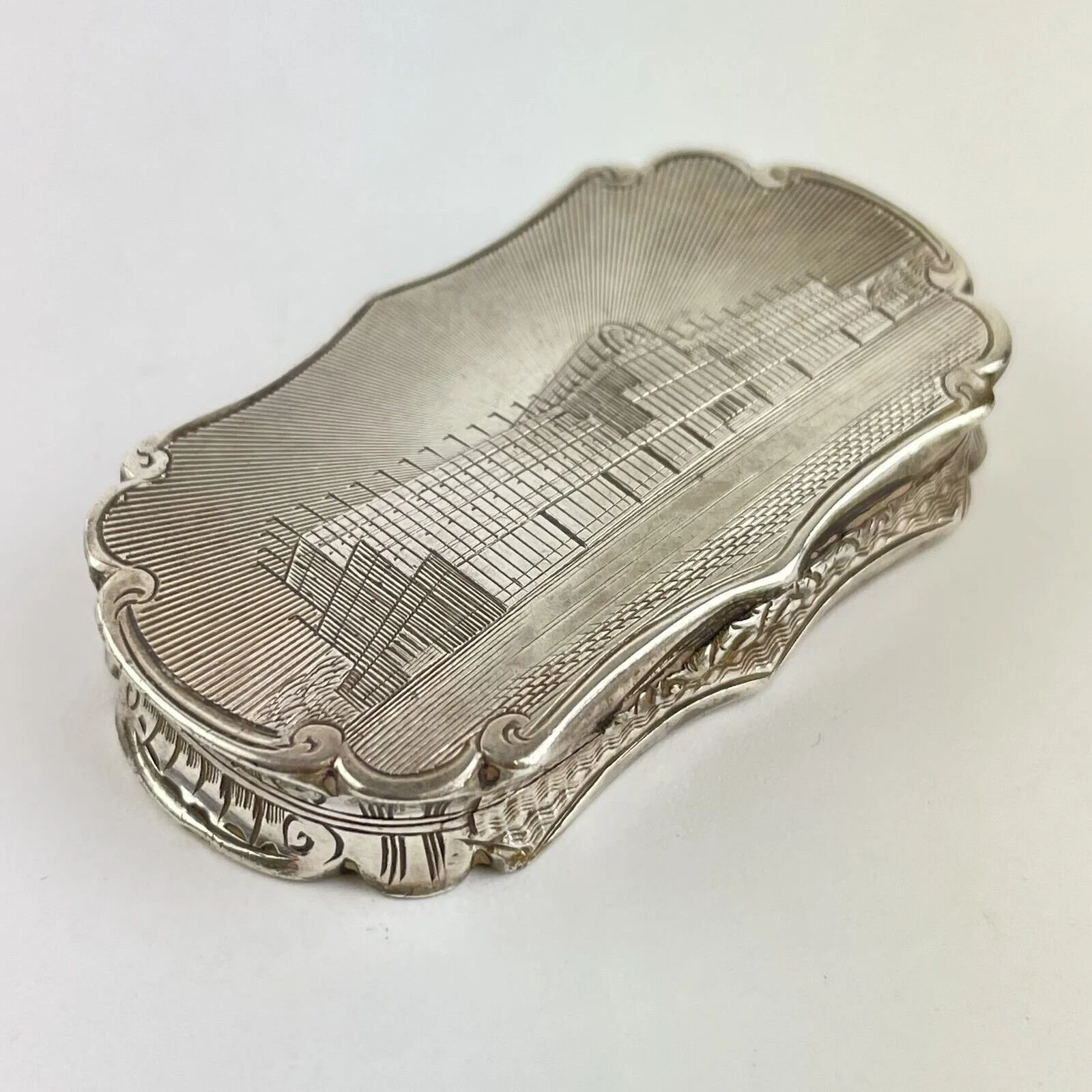 Antique Solid Silver Great Exhibition Crystal Palace Engraved Nathaniel Mills