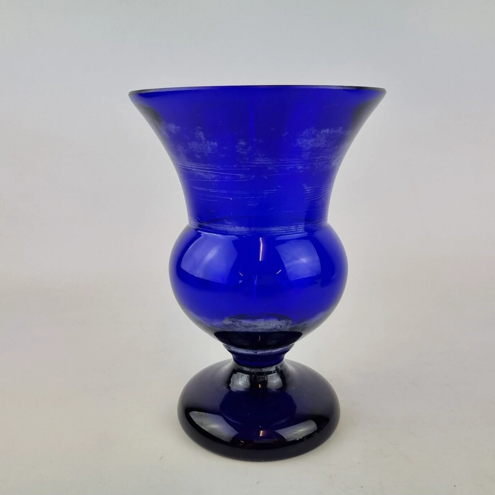 Antique 19th Century Bristol Blue Glass Vase 16.3cm High