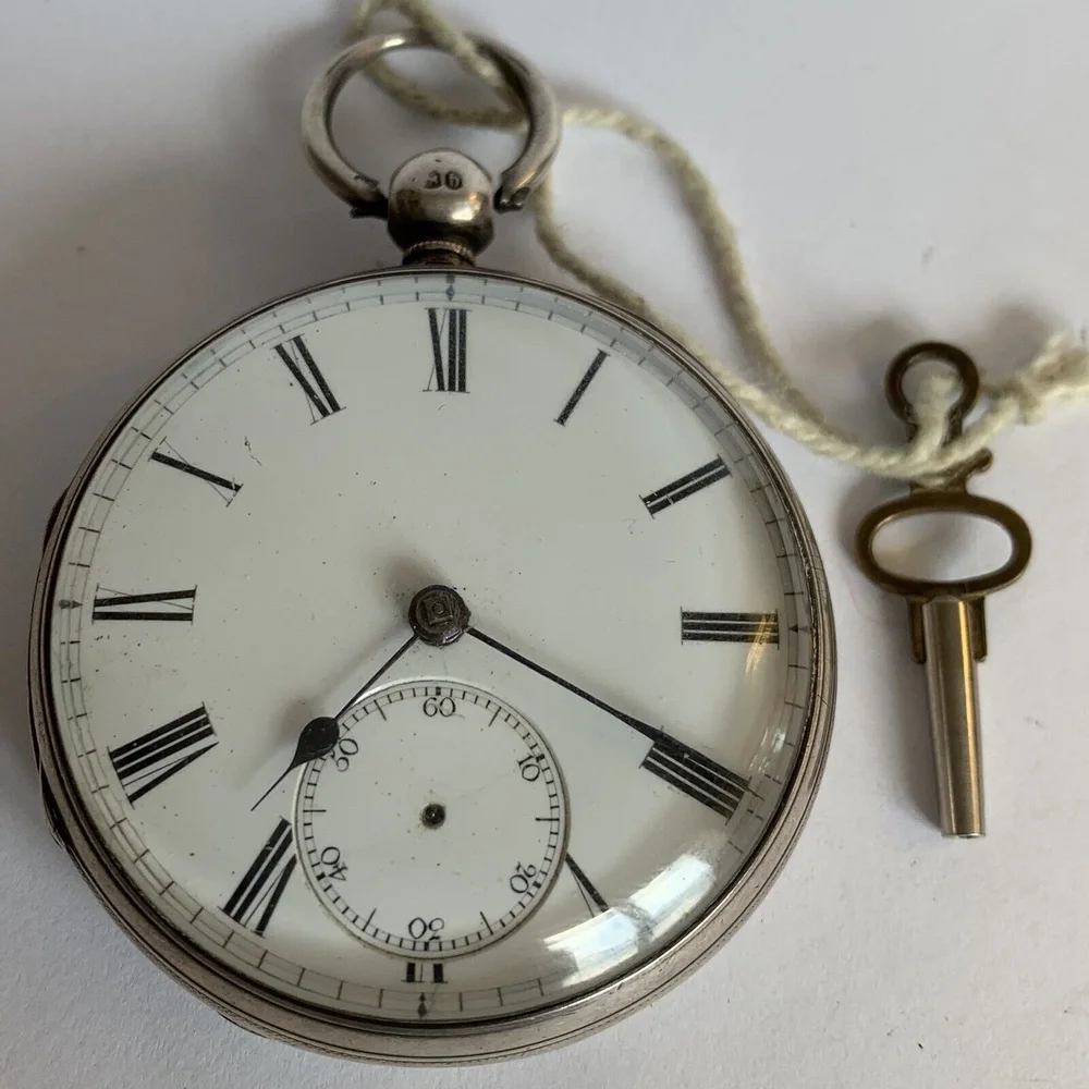 Antique Solid Silver Fusee Pocket Watch King Enfield 1863 Not