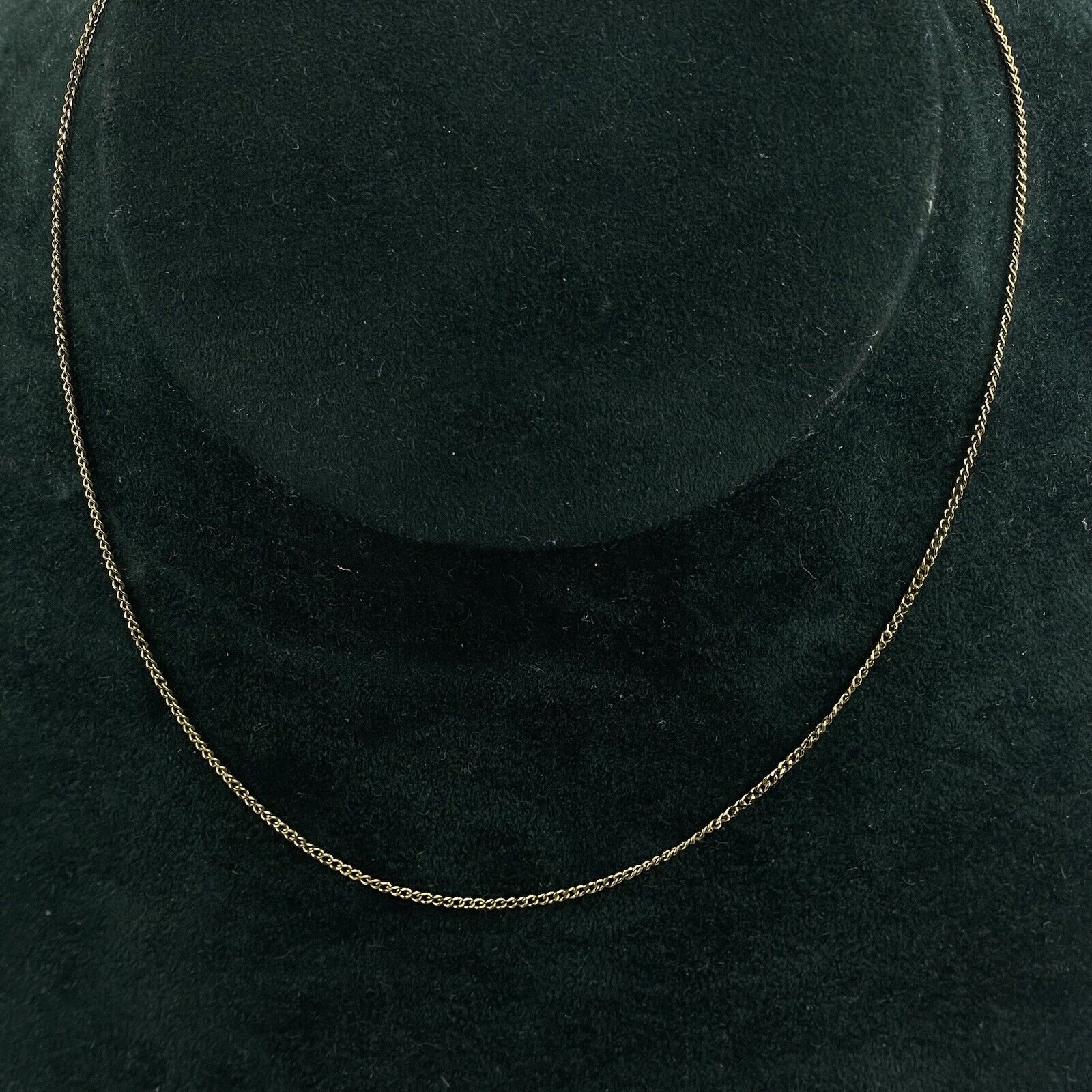 Vintage 18ct Yellow Gold 1mm Curb Link Chain 61cm 3.3g