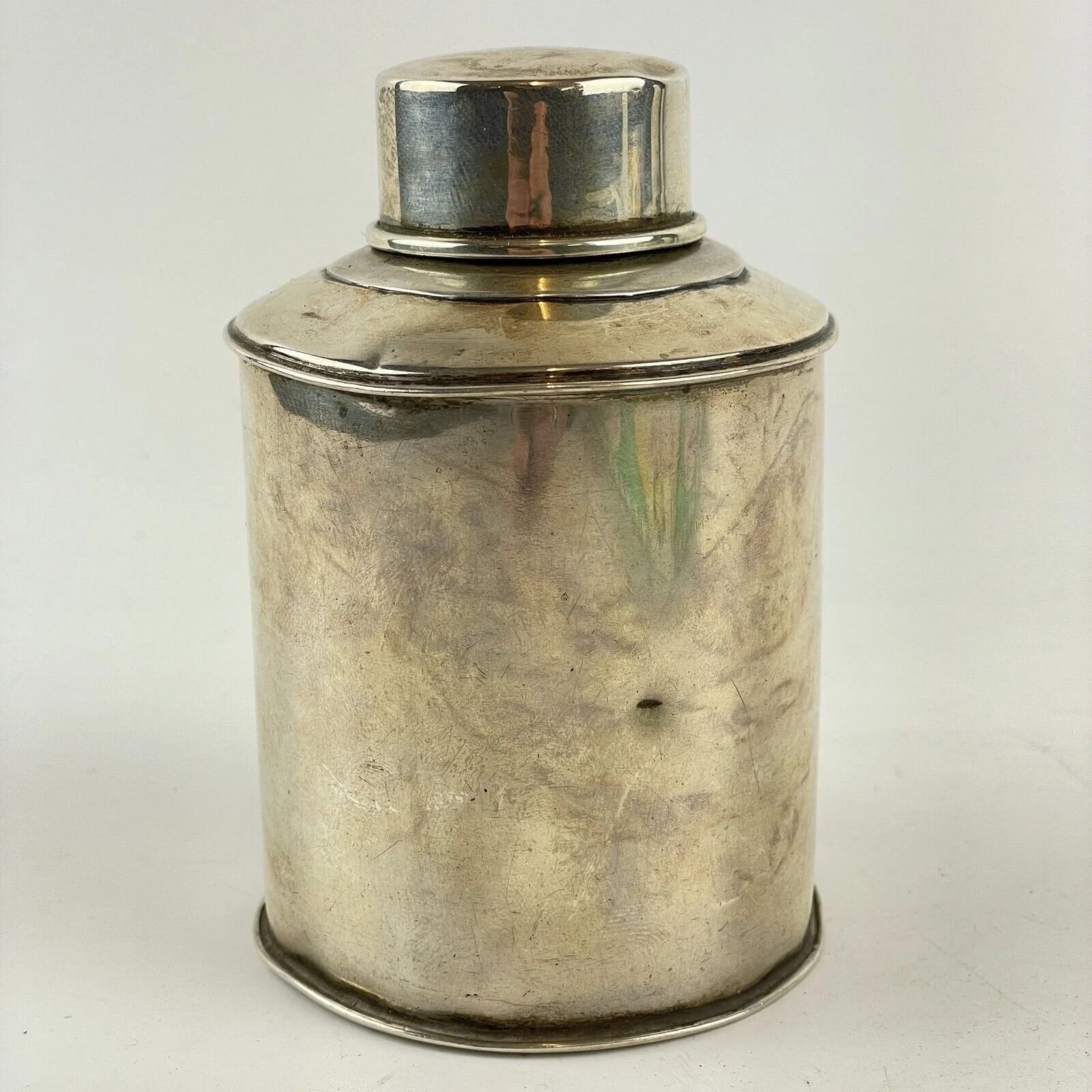 Antique Art Deco Solid Silver Tea Caddy William Hutton & Sons Ltd 1914 10.5cm 91g