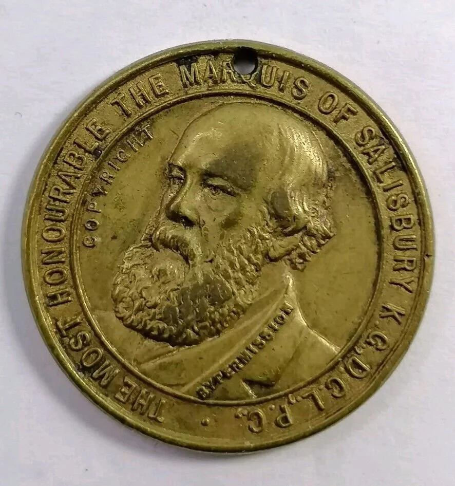Marquis Of Salisbury Brass Medallion. Drilled