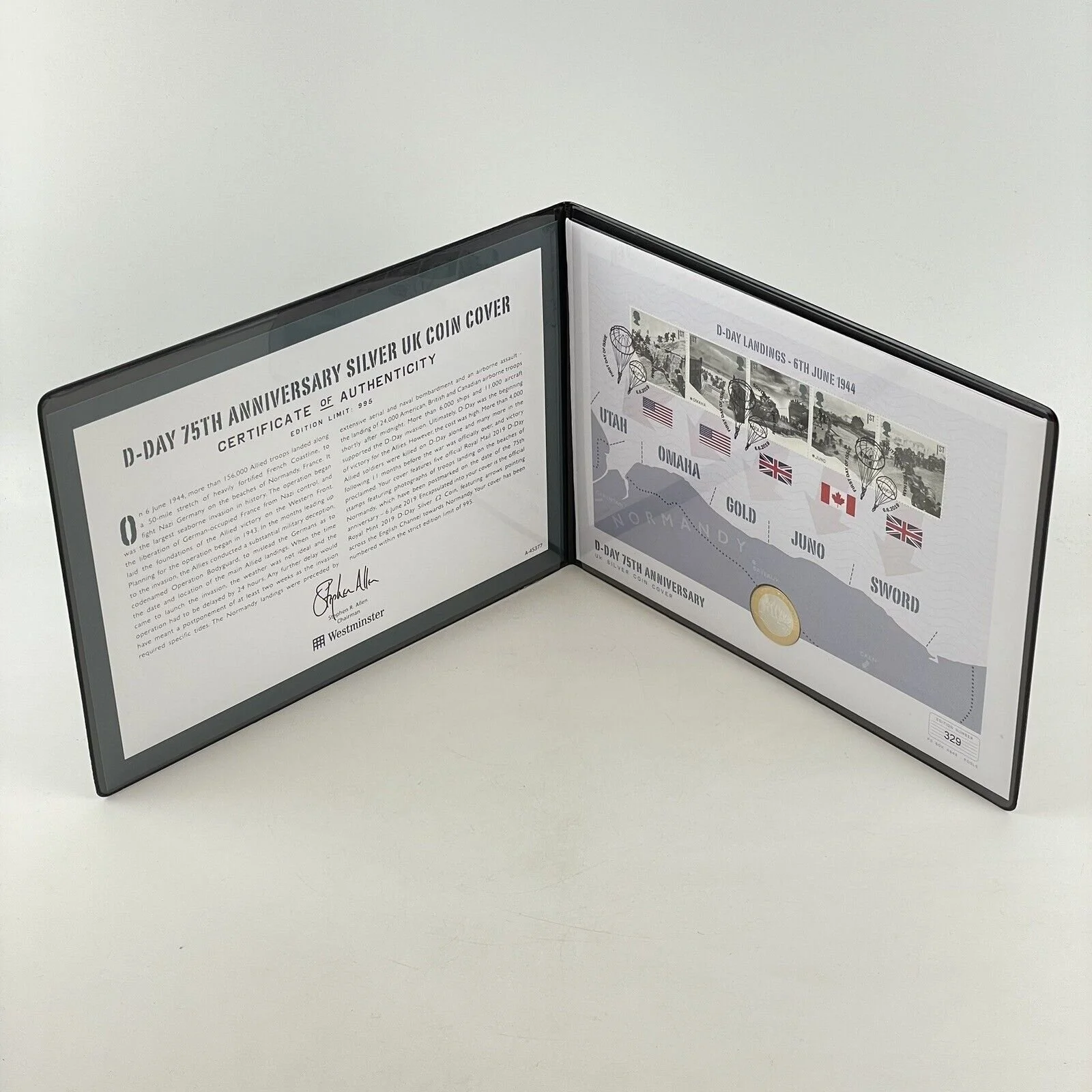 D-Day 75th Anniversary Silver £2 UK Coin Cover 2019 Westminster