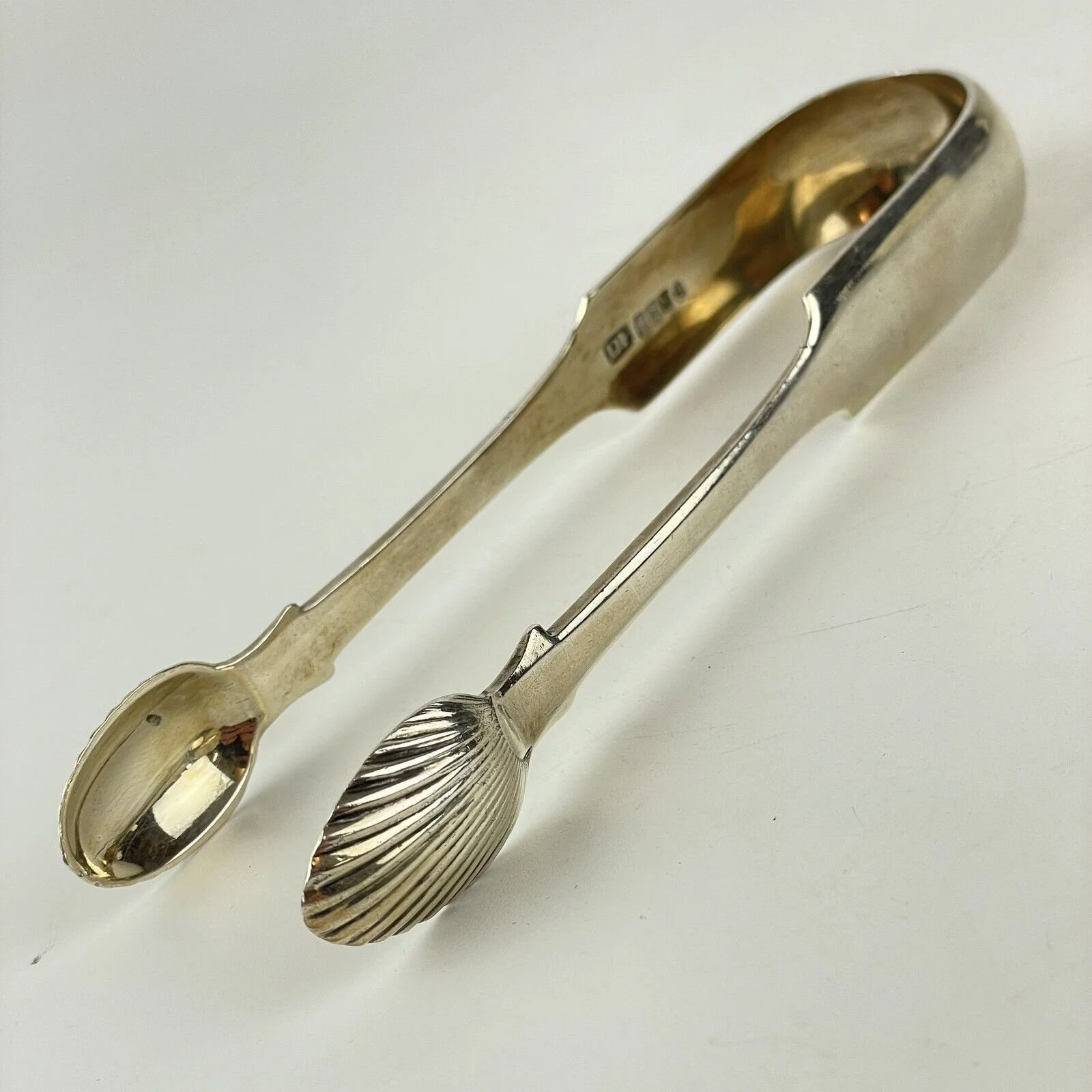 Antique Solid Silver Sugar Tongs Donald Fraser 1830 15cm 63.8g