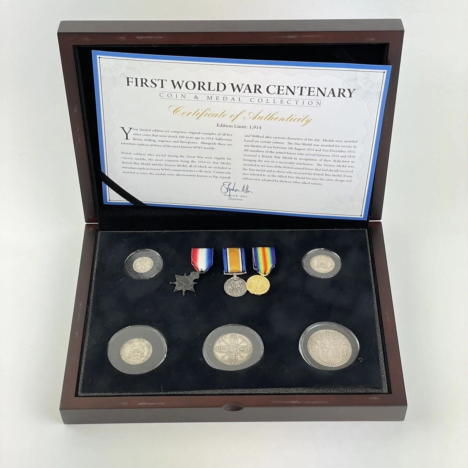 First World War Centenary Coin & Medal Collection Boxed With COA 2014