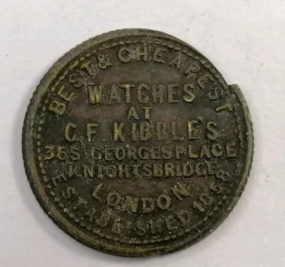 1867 Farthing Token, G F Kibble London, Watch Merchants