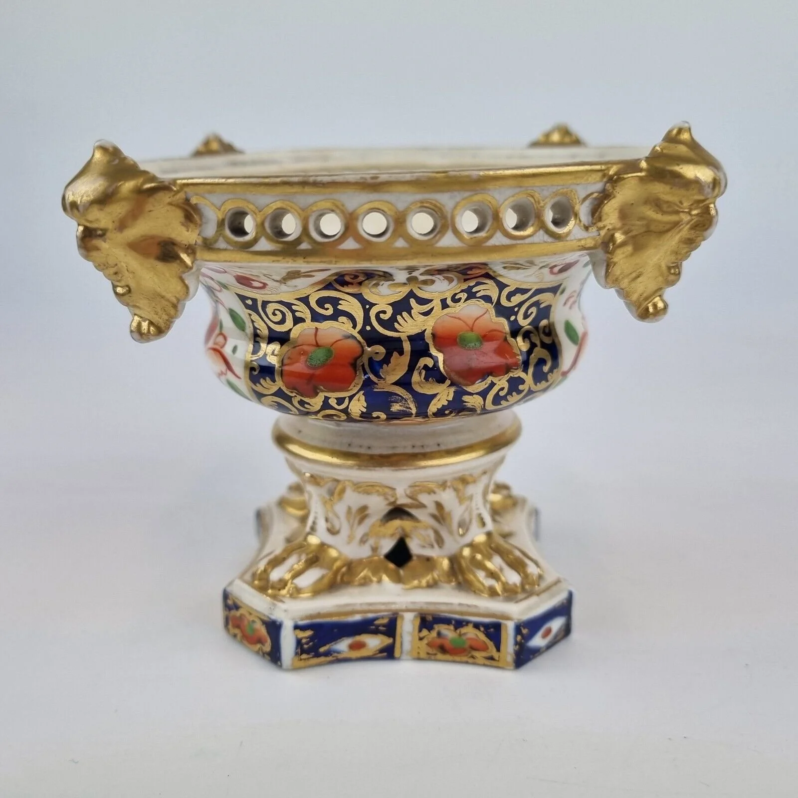 Antique 19th Century Derby Pot Pourri Decorated With Flowers #15