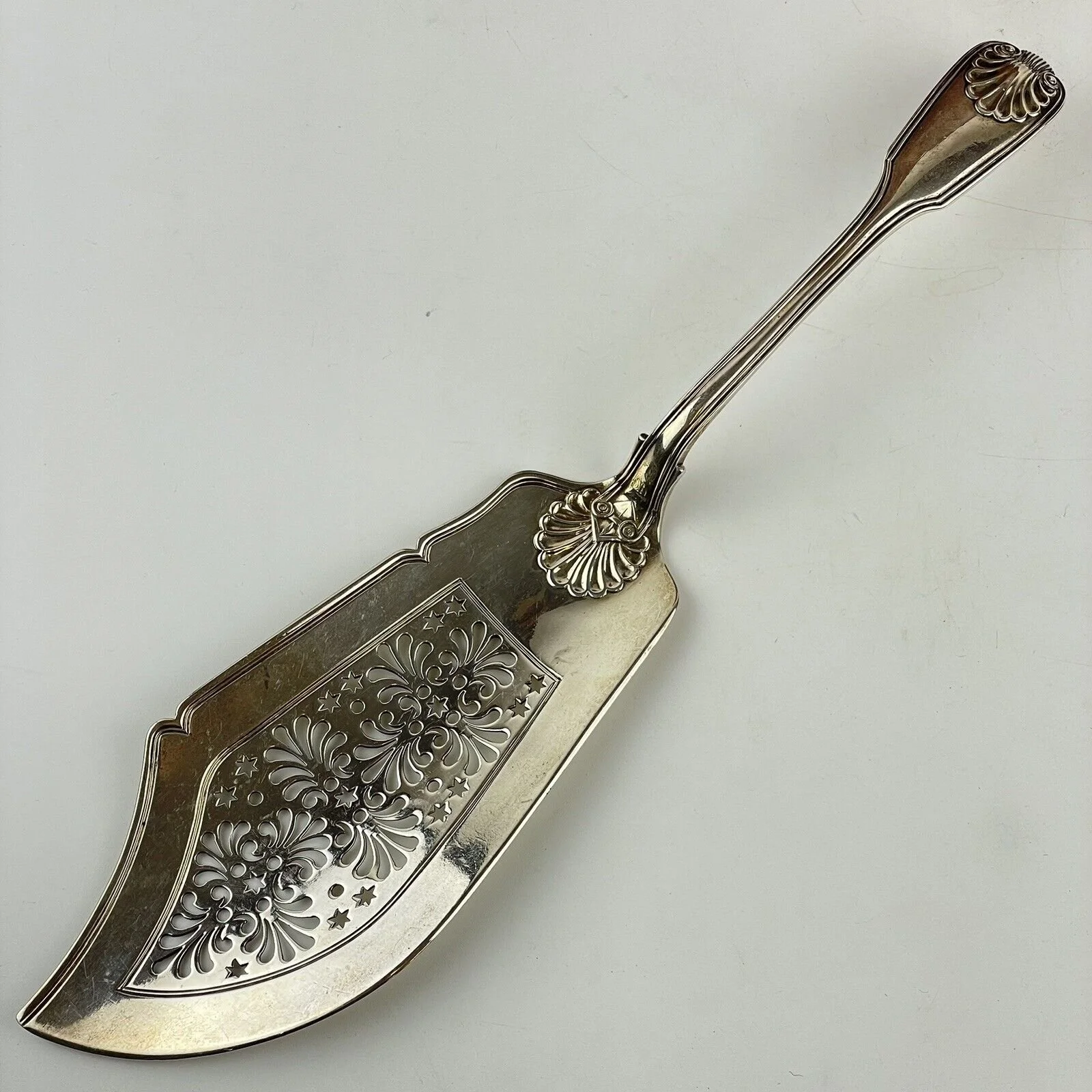 Antique William IV Solid Silver Fish Server Joseph & Albert Savory 1834 31cm