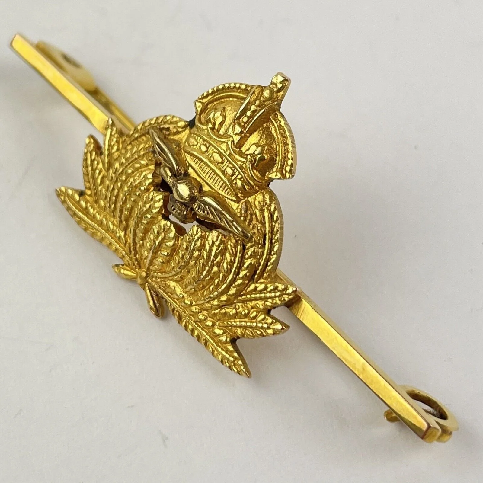 Vintage 9ct Yellow Gold Royal Air Force Wings Sweetheart Brooch 4.8cm X 2cm 4.2g