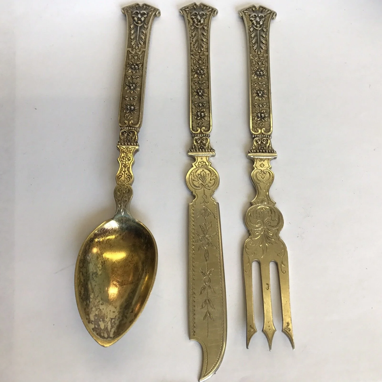 Antique German Solid Silver Fish Serving Set Bruckmann Sohne Lazarus Posen