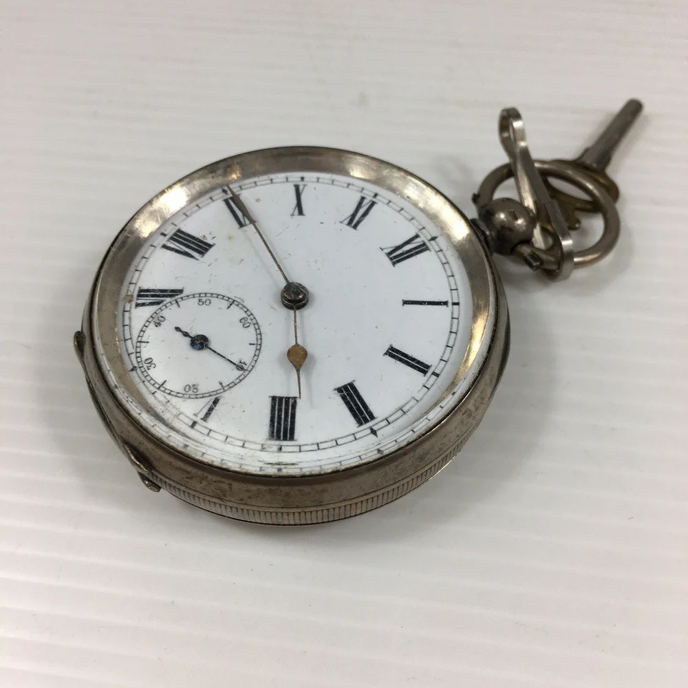 Antique Solid “800” Silver Pocket Watch Swiss Case Movement
