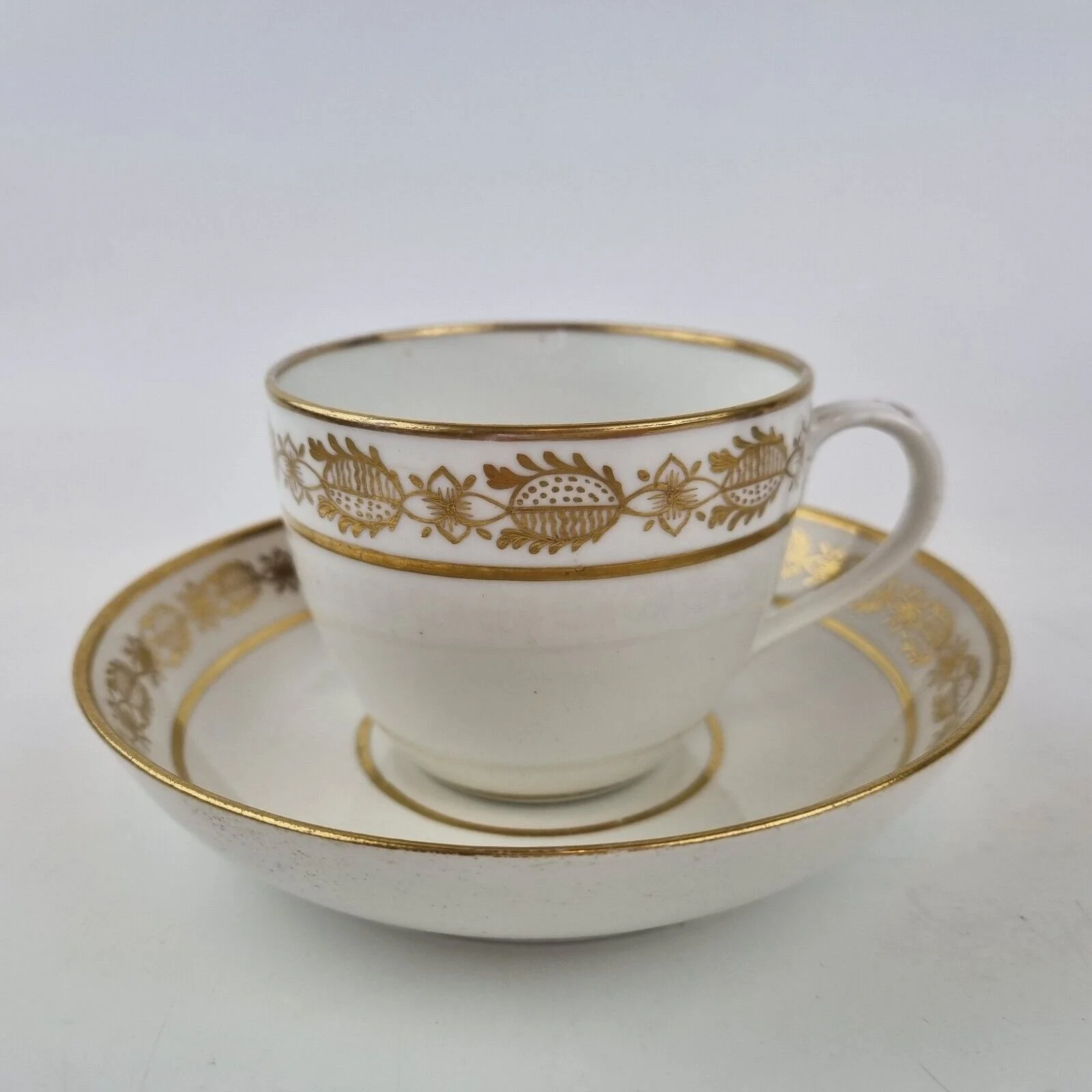 Antique 19th Century Spode? Cup And Saucer With Gilt Decoration