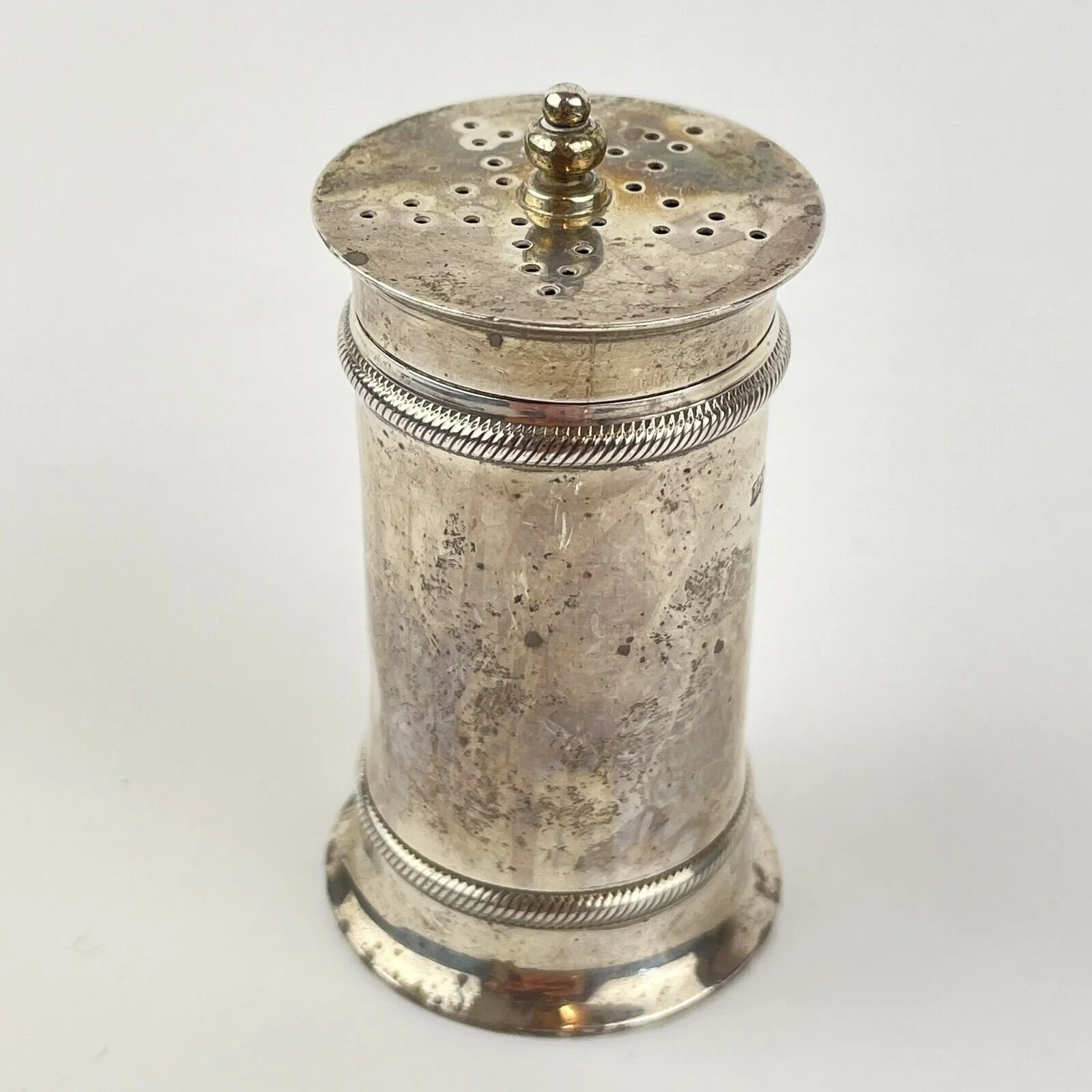 Antique Solid Silver Pepperette Pepper Pot Shaker James Dixon & Sons Ltd 1928