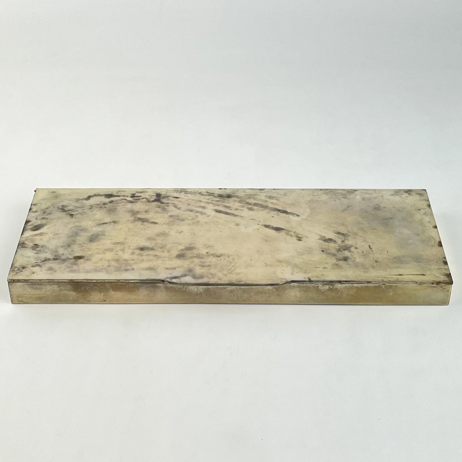 Large Vintage Solid “800” Silver Cigarette Box 25cm X 9.5cm