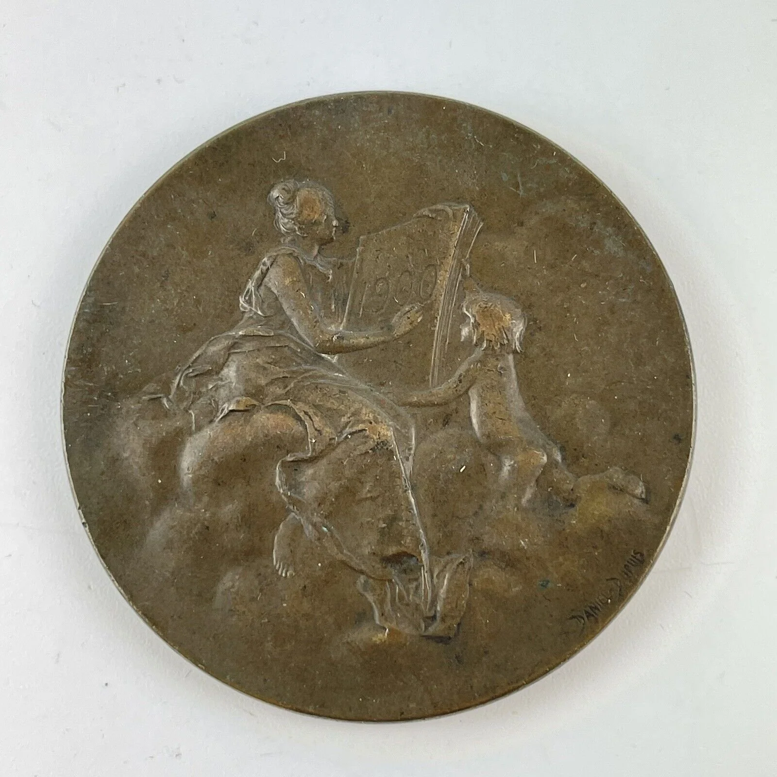 Antique 1900 Bronze Monnaie De Paris 50mm 59.3g