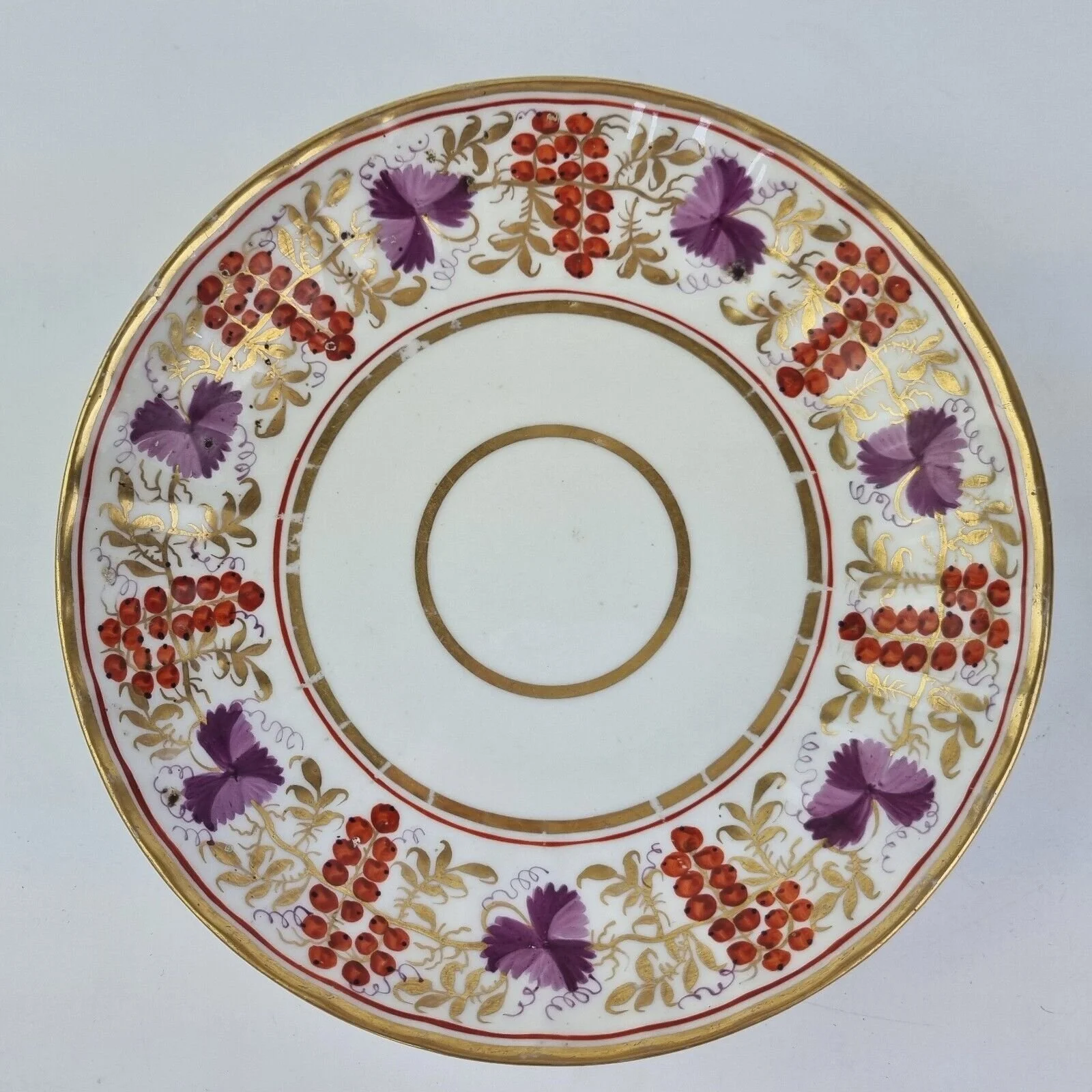 Antique 19th Century Coalport Anstice Plate Dish Decorated Leaves & Berries #1