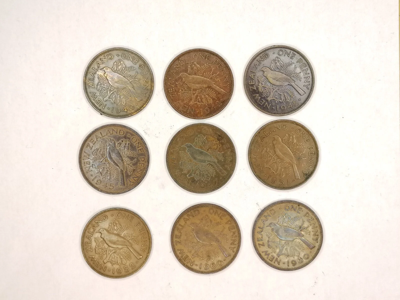 Collection Of New Zealand Pennies. 1940 - 1960. High Quality.