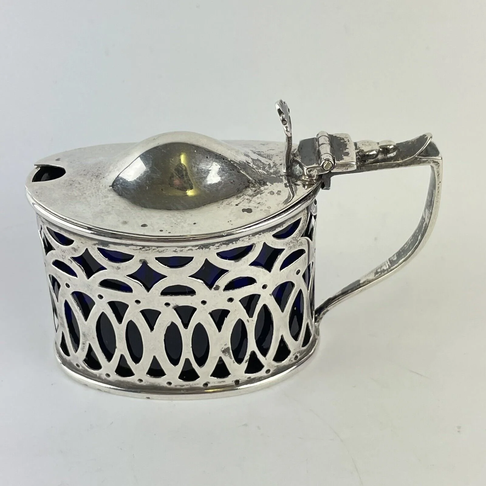 Antique Solid Silver Mustard Pot Thomas Hayes 1905 8cm