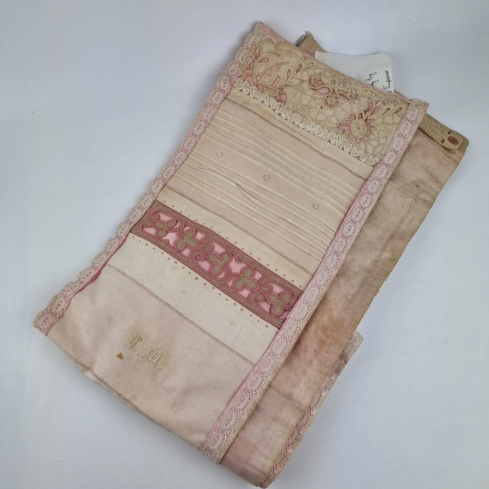 Antique 19thC Needlework Sampler Band By Lizzie Haskell, Upper Day School 323cm