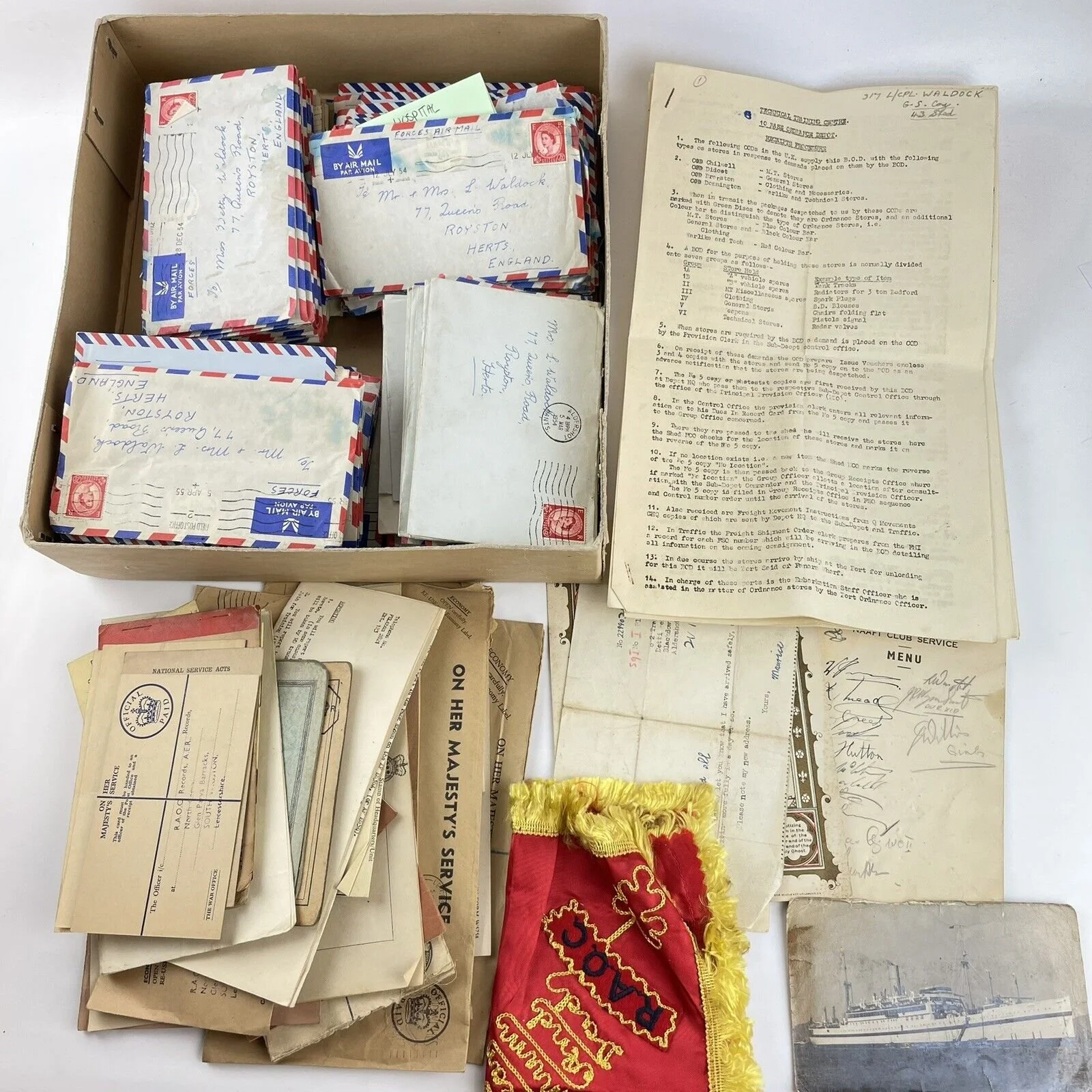 Military Letter Archive Egypt April 1954 - 1956 Corporal M Waldock 160 Letters