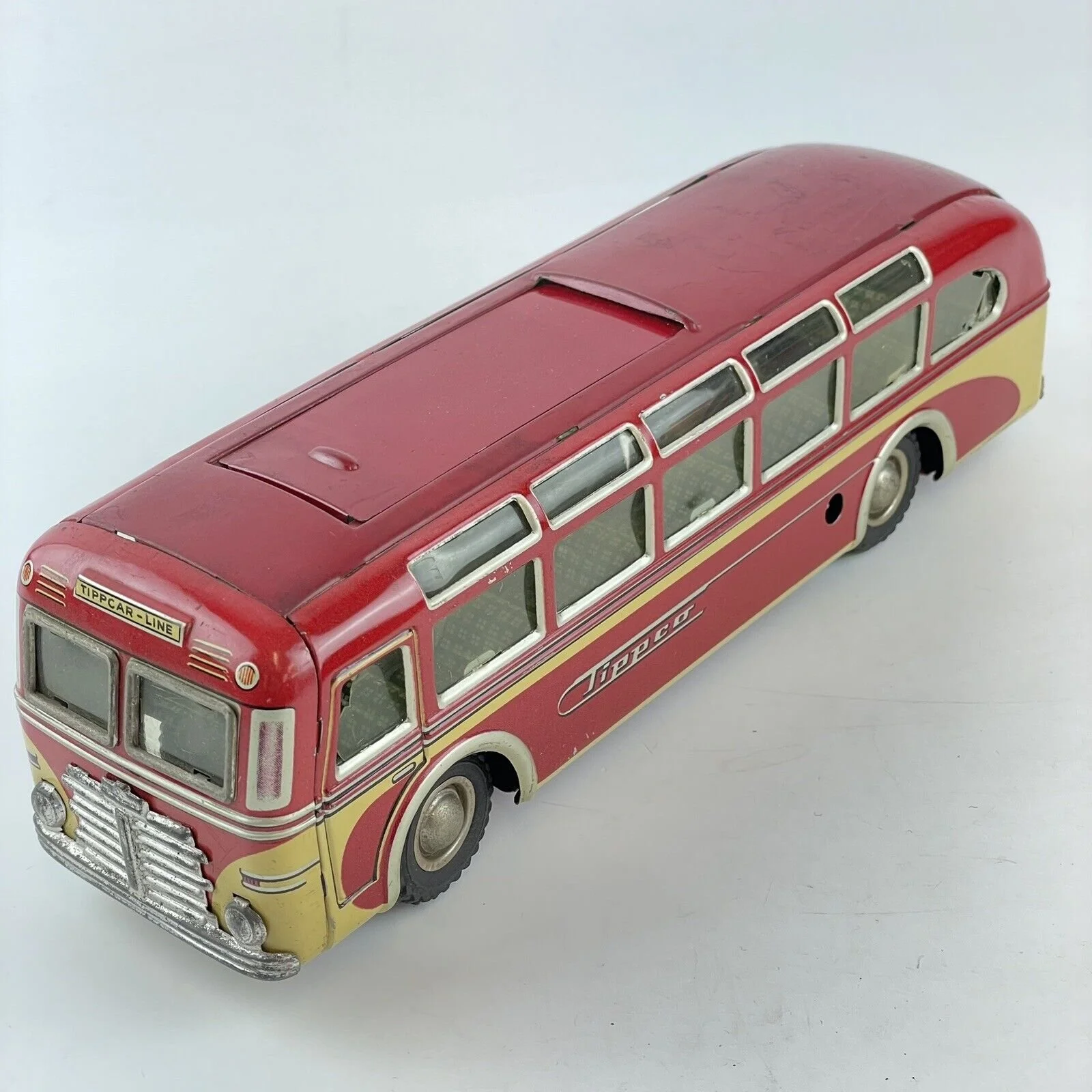 Vintage Tipp Co TCO 916 Red Bus Car US Zone Germany 24cm