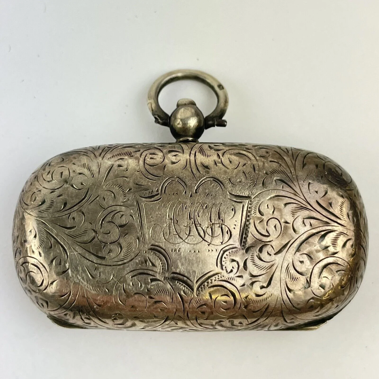 Antique Solid Silver Full & Half Sovereign Case Samuel M Levi 5.8cm