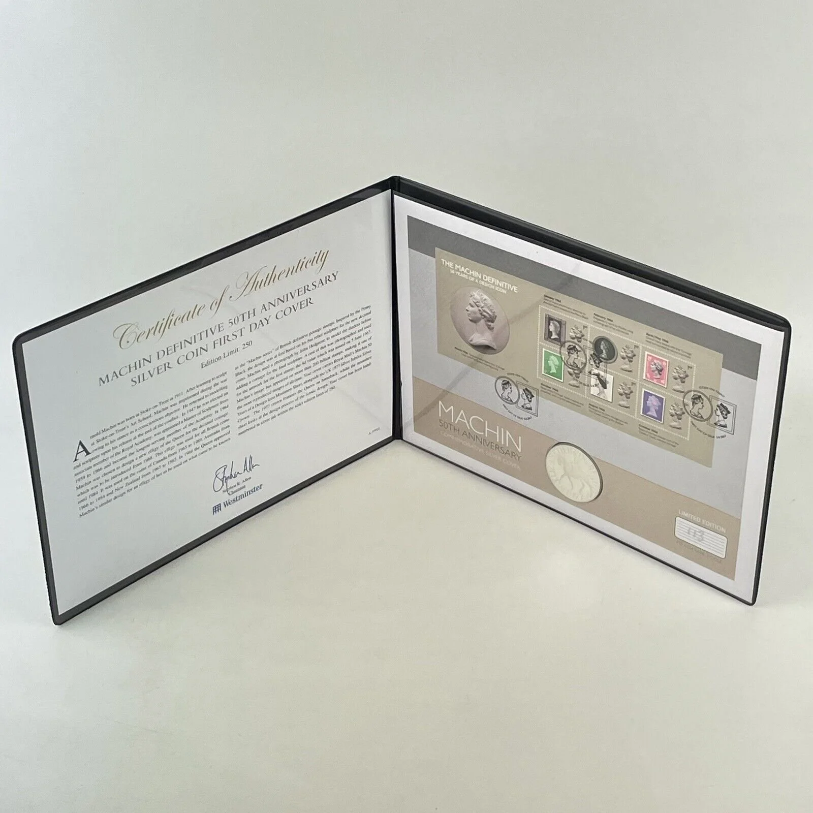 Machin Definitive 50th Anniversary Silver Coin First Day Cover Westminster