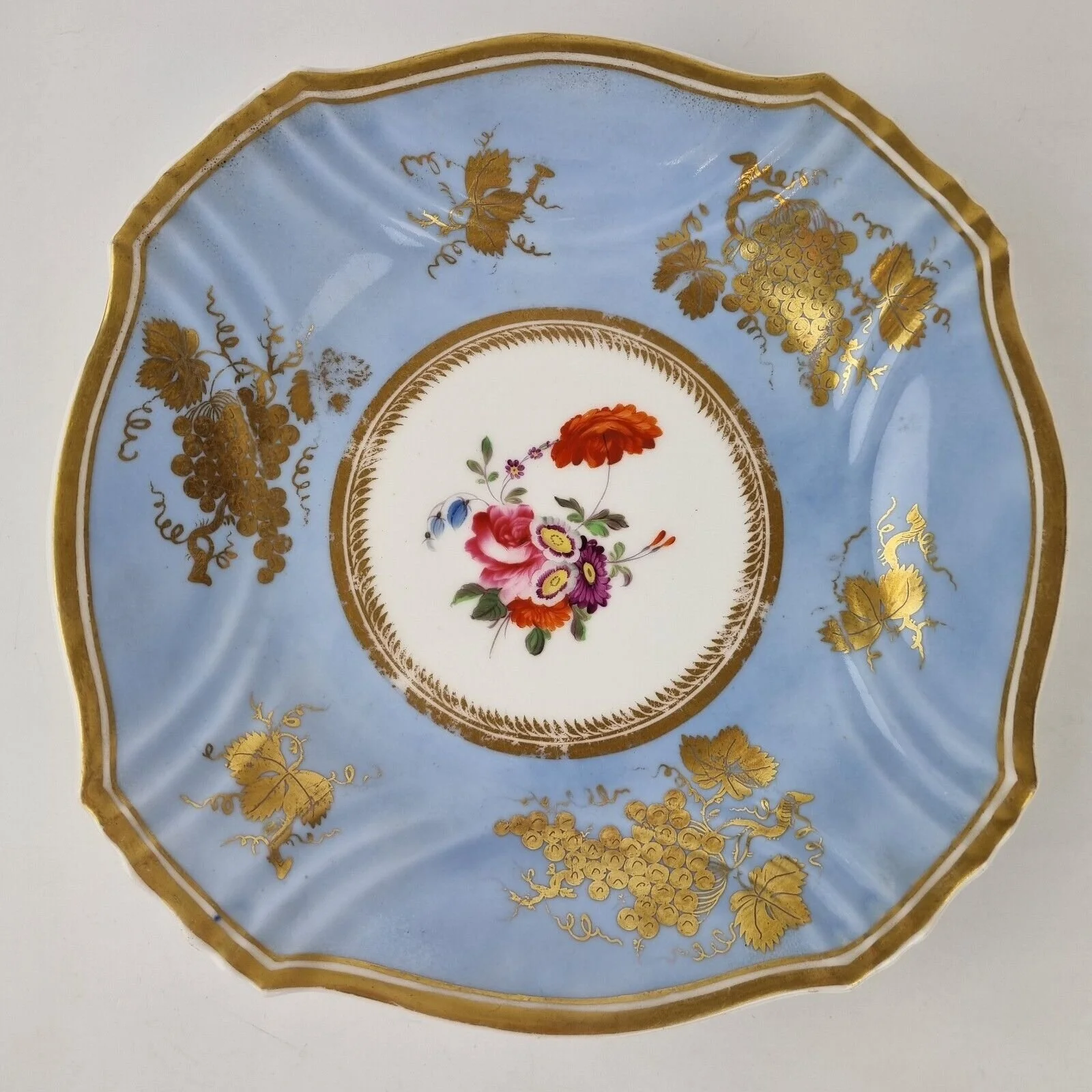 Antique 19th Century Ridgway Plate Painted With Flowers #5