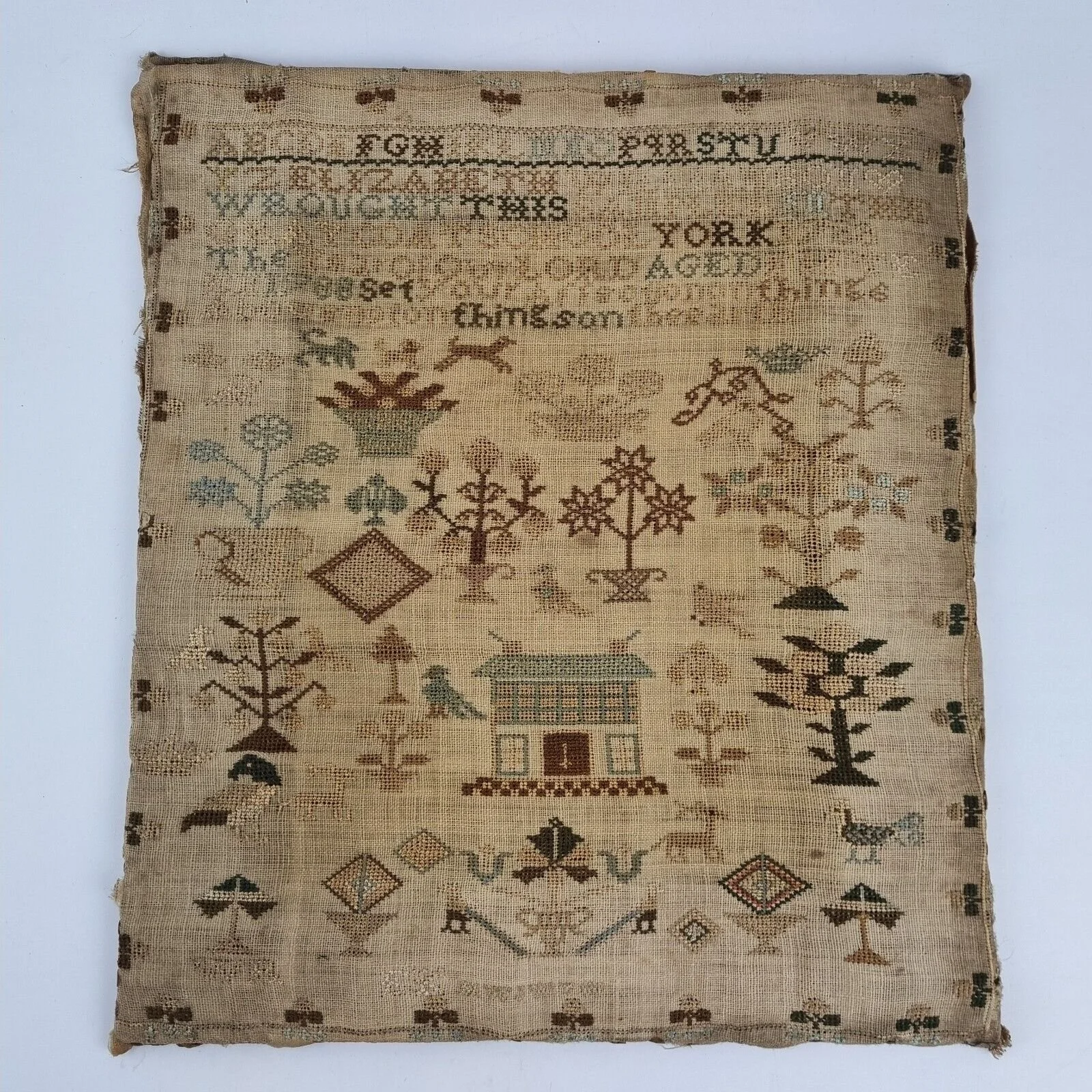 Antique George III Needlework Sampler By Elizabeth Williamson Dated 1788
