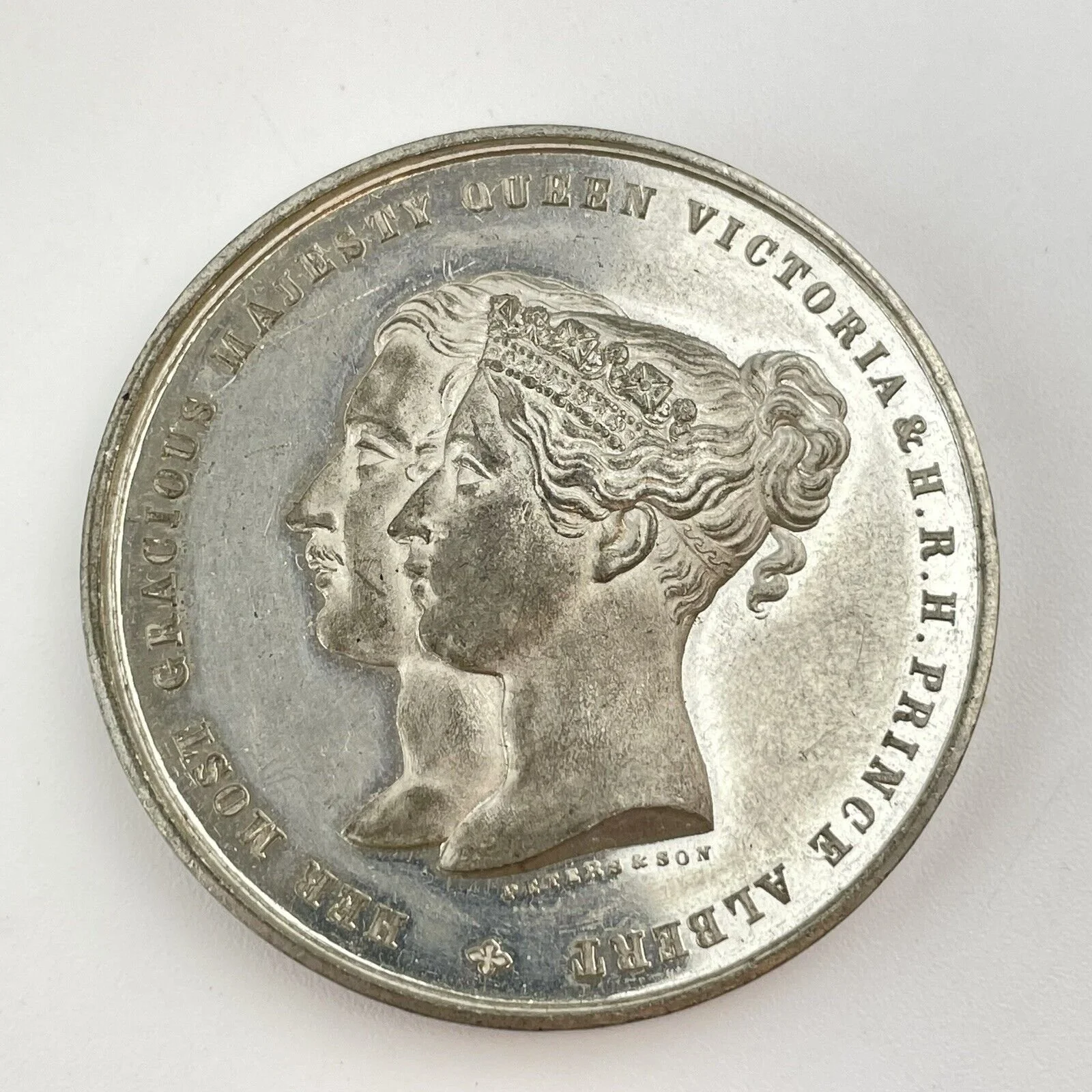 Antique Queen Victoria & Prince Albert Royal Visit To Cambridge Davis 1847 Medal