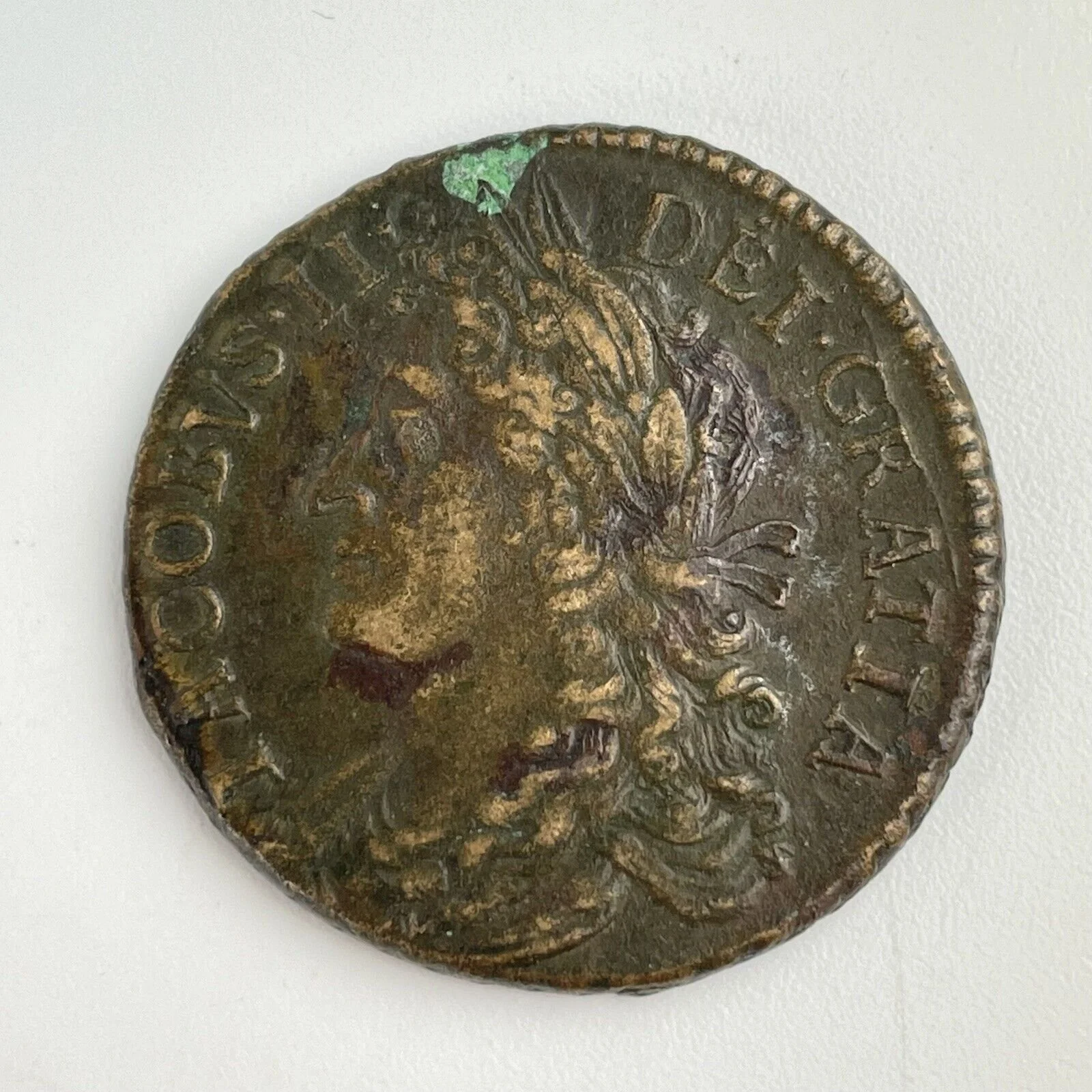 1689 Ireland James II 30 Pence September Brass Gunmoney Token Half Crown