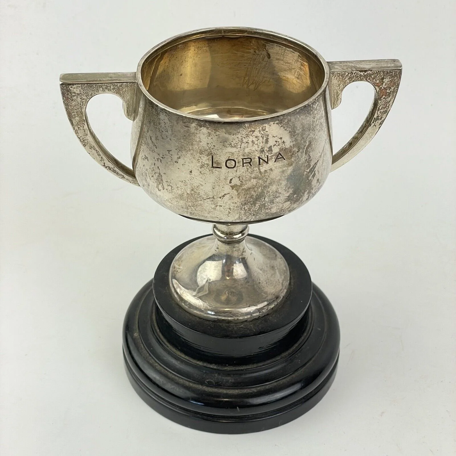 Antique Solid Silver Trophy On Stand Cup Crisford & Norris Ltd 1933 13.2cm 98g