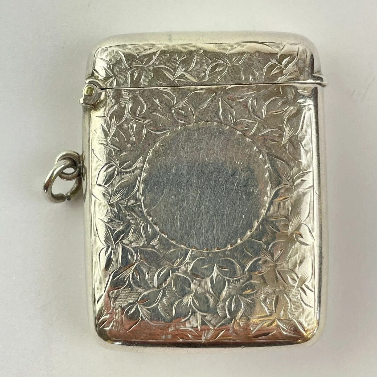 Antique Solid Silver Vesta Case 1902 Birmingham 50mm X 38mm