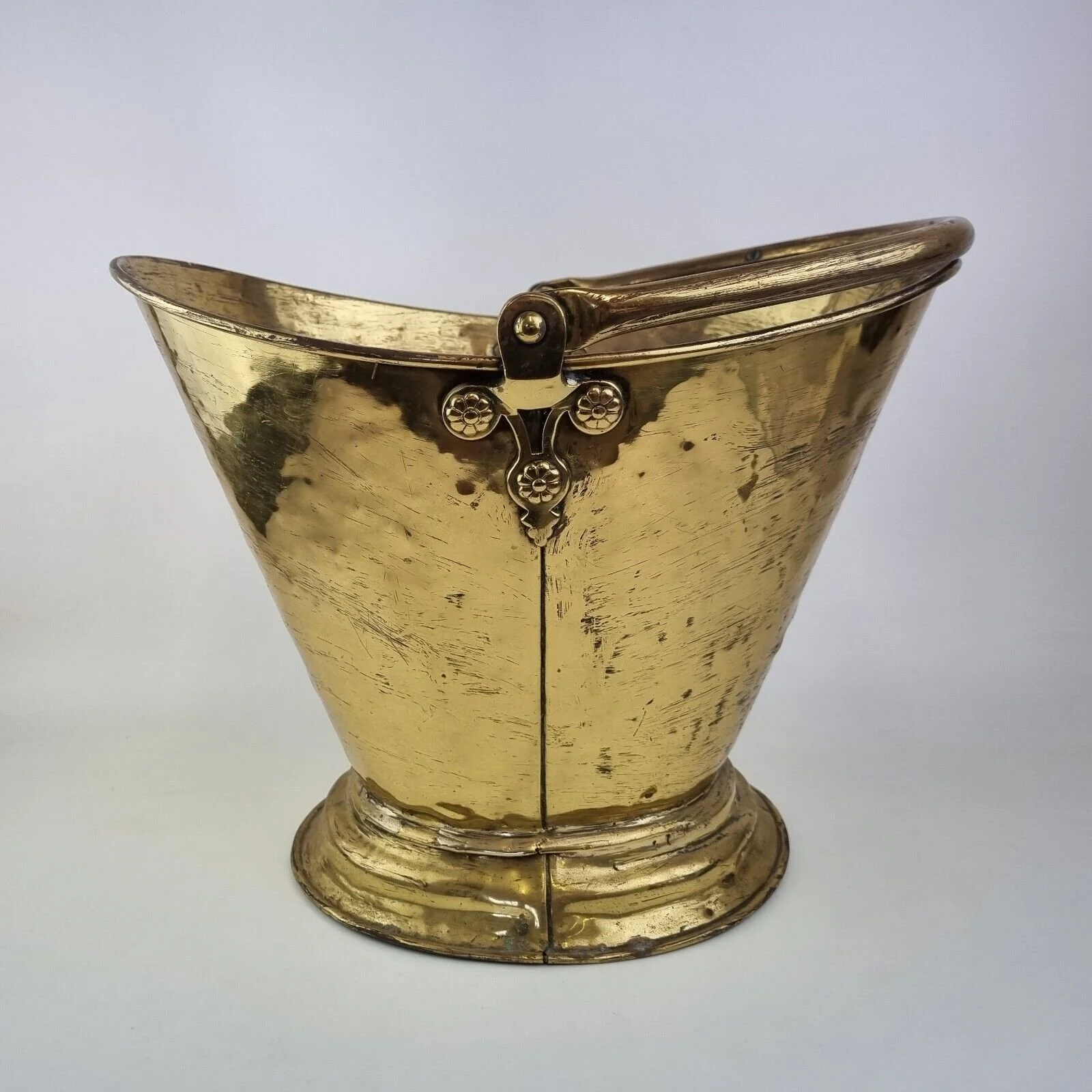 Antique 19th Century Brass Coal Bucket Scuttle 30cm High