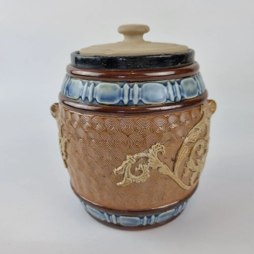 royal doulton tobacco jars Antique Royal Doulton Stoneware Tobacco Jar With Replacement Cover —  Wheeler Antiques