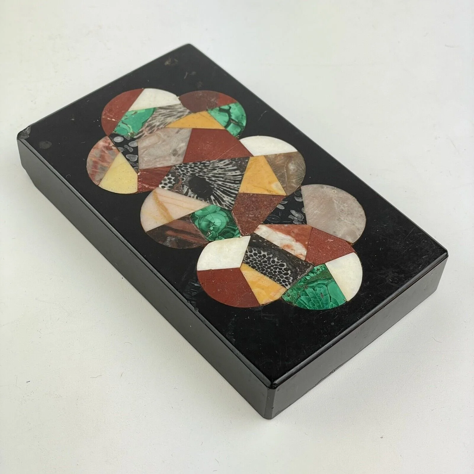 Antique 19th Century Grand Tour Pietra Dura Paperweight Stone Specimen 10.3cm