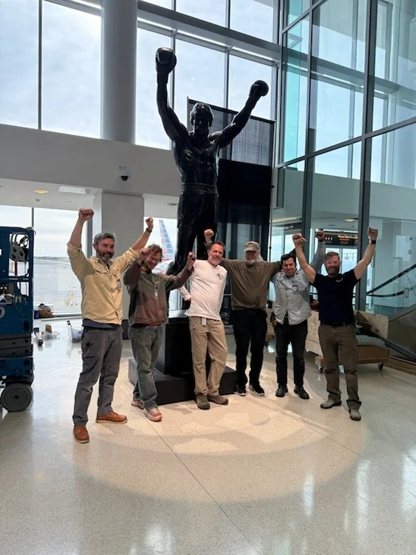 Installation of the ROCKY Statue at the PHL Airport