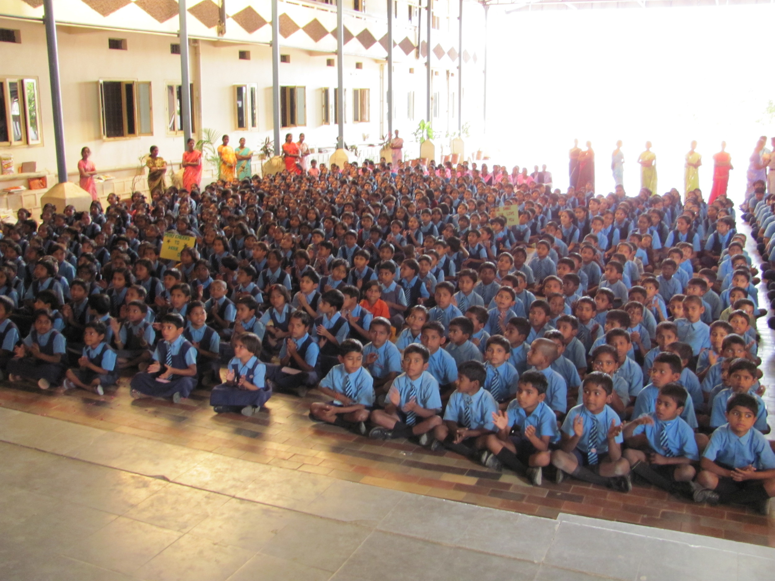 Hundreds of children gathered at BTM 1