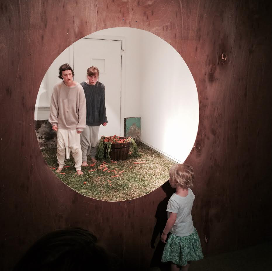 Ellery Burton & Veronica Hunsinger Loe perform Cows at The Front gallery.