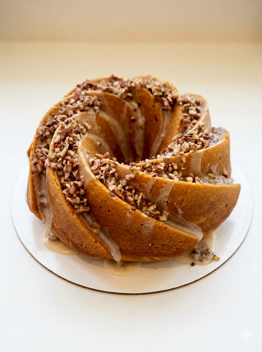 Spiced bundt cake with nut topping by Kristen Raffaele
